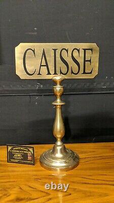 Former Panneau De Comptoir Store Caisse In Brass Bar Craft Plate Teaches