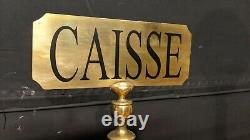 Former Panneau De Comptoir Store Caisse In Brass Bar Craft Plate Teaches