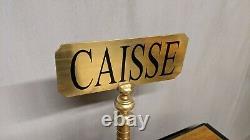 Former Panneau De Comptoir Store Caisse In Brass Bar Craft Plate Teaches