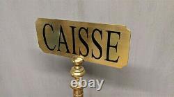 Former Panneau De Comptoir Store Caisse In Brass Bar Craft Plate Teaches