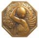 France Art Deco Flower Carrier A.e.a. By Turin Bronze 71mm