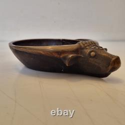 France, Austria. Art Deco Heavy Bronze Ashtray with Buffalo Decoration Excellent Condition