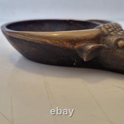 France, Austria. Art Deco Heavy Bronze Ashtray with Buffalo Decoration Excellent Condition