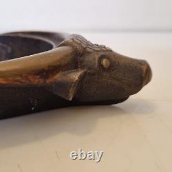 France, Austria. Art Deco Heavy Bronze Ashtray with Buffalo Decoration Excellent Condition