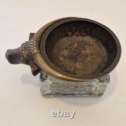 France, Austria. Heavy Art Deco bronze ashtray with buffalo decoration, excellent condition