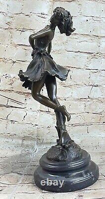 French Art Deco Dancer by Cesaro Classic Dance Bronze Sculpture Statue