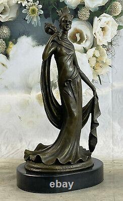 French Art Deco Drama Woman Mask Georges Fonte Bronze Sculpture Collector