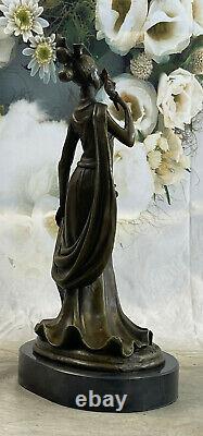 French Art Deco Drama Woman Mask Georges Fonte Bronze Sculpture Collector