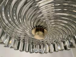 French Art Deco Modernist Ceiling Lights 1930 Bronze Glass Chandelier Dlg Venini