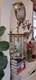 French Art Deco Bronze Chandelier In A Hexagonal Shape With Six Thick Cut Glass Panels