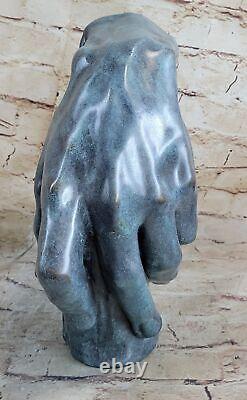 French Signed Lucky Charm Bronze Sculpture Art Deco Large Cast Figurine