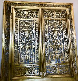 Front Of Fireplace Firewall Art Deco Brass / Openwork Bronze 69x75 / Façade