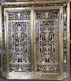 Front Of Fireplace Firewall Art Deco Brass / Openwork Bronze 69x75 / Façade