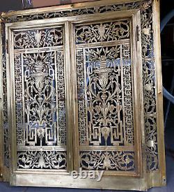 Front Of Fireplace Firewall Art Deco Brass / Openwork Bronze 69x75 / Façade