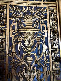 Front Of Fireplace Firewall Art Deco Brass / Openwork Bronze 69x75 / Façade