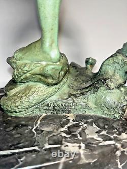 Ganu Gantcheff, Man and Serpent, Bronze, Art Deco