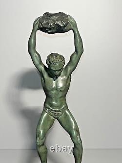 Ganu Gantcheff, Man and Serpent, Bronze, Art Deco