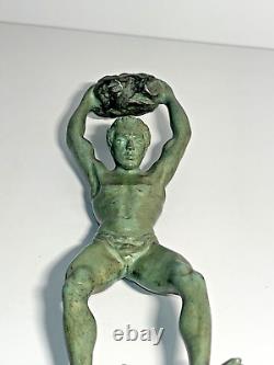 Ganu Gantcheff, Man and Serpent, Bronze, Art Deco