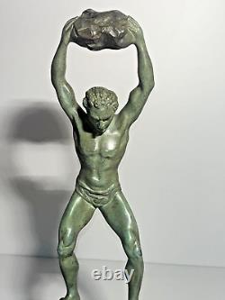 Ganu Gantcheff, Man and Serpent, Bronze, Art Deco