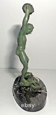 Ganu Gantcheff, Man and Serpent, Bronze, Art Deco