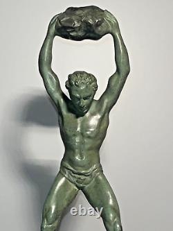 Ganu Gantcheff, Man and Serpent, Bronze, Art Deco