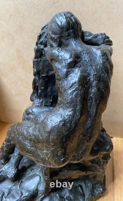 Gaston Broquet (1880-1947) Young Woman circa 1910 bronze Art Deco brown patina
