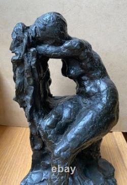 Gaston Broquet (1880-1947) Young Woman circa 1910 bronze Art Deco brown patina