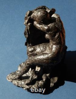 Gaston Broquet (1880-1947) Young Woman circa 1910 bronze Art Deco brown patina