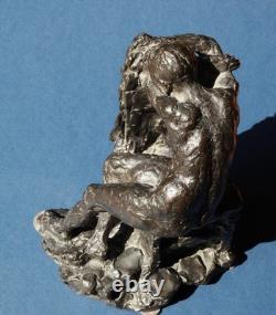Gaston Broquet (1880-1947) Young Woman circa 1910 bronze Art Deco brown patina