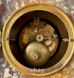 George Lavrov 1930 Art Deco Clock Marble And Bronze