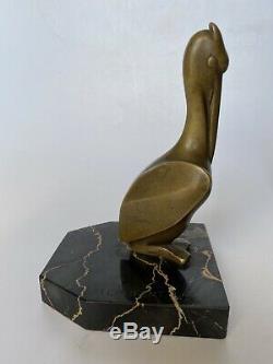 Georges Henri Laurent Pair Of Book Ends Bronze Pelican Art Deco Bookends