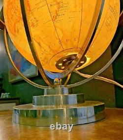 Globe Earth Reveto Art Deco Forest-bronze Nickel-bright Glass Globe