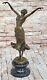 Golden Bronze Art Deco Statue Austrian Dancer Chair 1920 Sculpture Deal