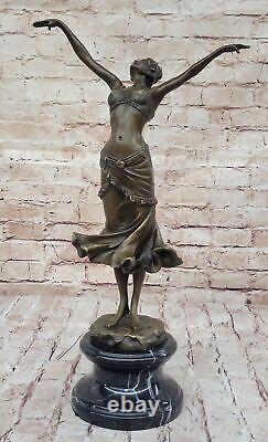 Golden Bronze Art Deco Statue Austrian Dancer Chair 1920 Sculpture Deal