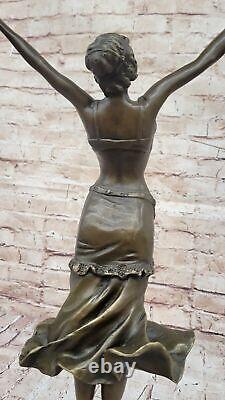 Golden Bronze Art Deco Statue Austrian Dancer Chair 1920 Sculpture Deal