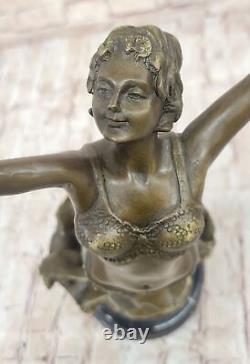 Golden Bronze Art Deco Statue Austrian Dancer Chair 1920 Sculpture Deal