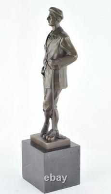 Golfer Statue Sculpture, Art Deco Style, Art Nouveau Style, Solid Bronze, Signed