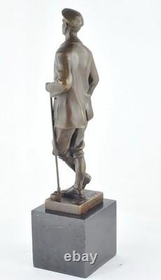 Golfer Statue Sculpture, Art Deco Style, Art Nouveau Style, Solid Bronze, Signed