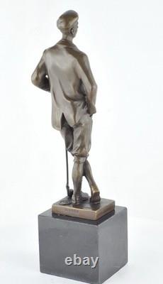 Golfer Statue Sculpture, Art Deco Style, Art Nouveau Style, Solid Bronze, Signed