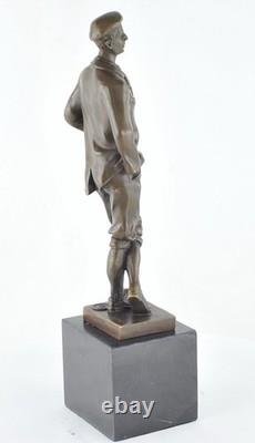 Golfer Statue Sculpture, Art Deco Style, Art Nouveau Style, Solid Bronze, Signed
