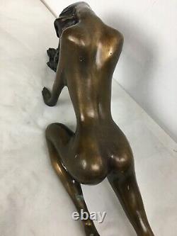 Grand Bronze Women Nue 50 CM Signed Pozzi Art Deco Start 20th