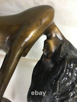 Grand Bronze Women Nue 50 CM Signed Pozzi Art Deco Start 20th