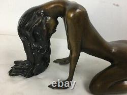 Grand Bronze Women Nue 50 CM Signed Pozzi Art Deco Start 20th