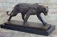 Grand Bugatti Sleek Jaguar Puma Leopard Bronze Art Deco Figure Sculpture Decor