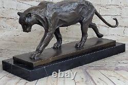 Grand Bugatti Sleek Jaguar Puma Leopard Bronze Art Deco Figure Sculpture Decor