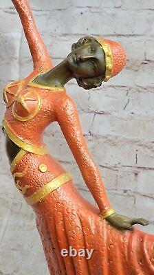 Grand Dimitri Chiparus Art Deco Bronze Sculpter Dancer on Marble Base LR