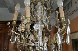 Grand Old Chandelier Baccarat Crystal Chandelier And Bronze, 6 Lights H 88 CM