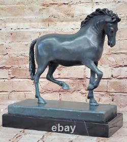 Grand Tang Horse Barye Art Deco Modern Bronze Sculpture Marble Figurine Deal