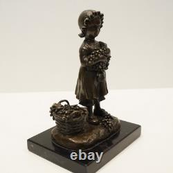 Grape Wine Girl Harvest Statue Sculpture Art Deco Art Nouveau Style
