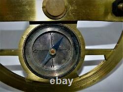 Graphometer With Pins In Steel & Bronze With Compass And Mounting